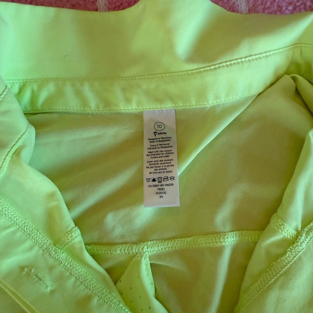 Lululemon Neon Yellow Activewear Top